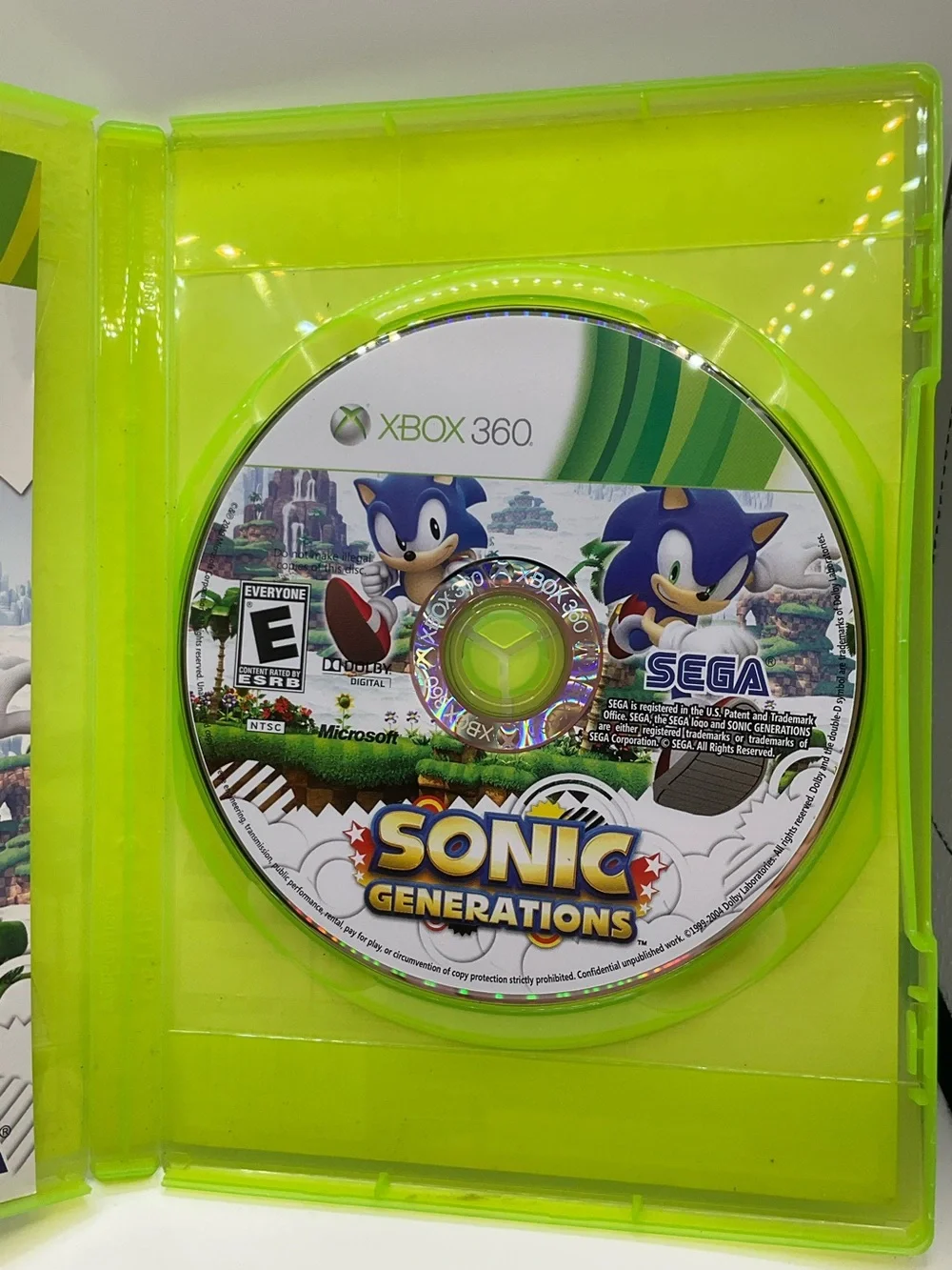 2011 Sonic Generations Xbox 360 SEGA Video Game with Manual, Disc, & Box